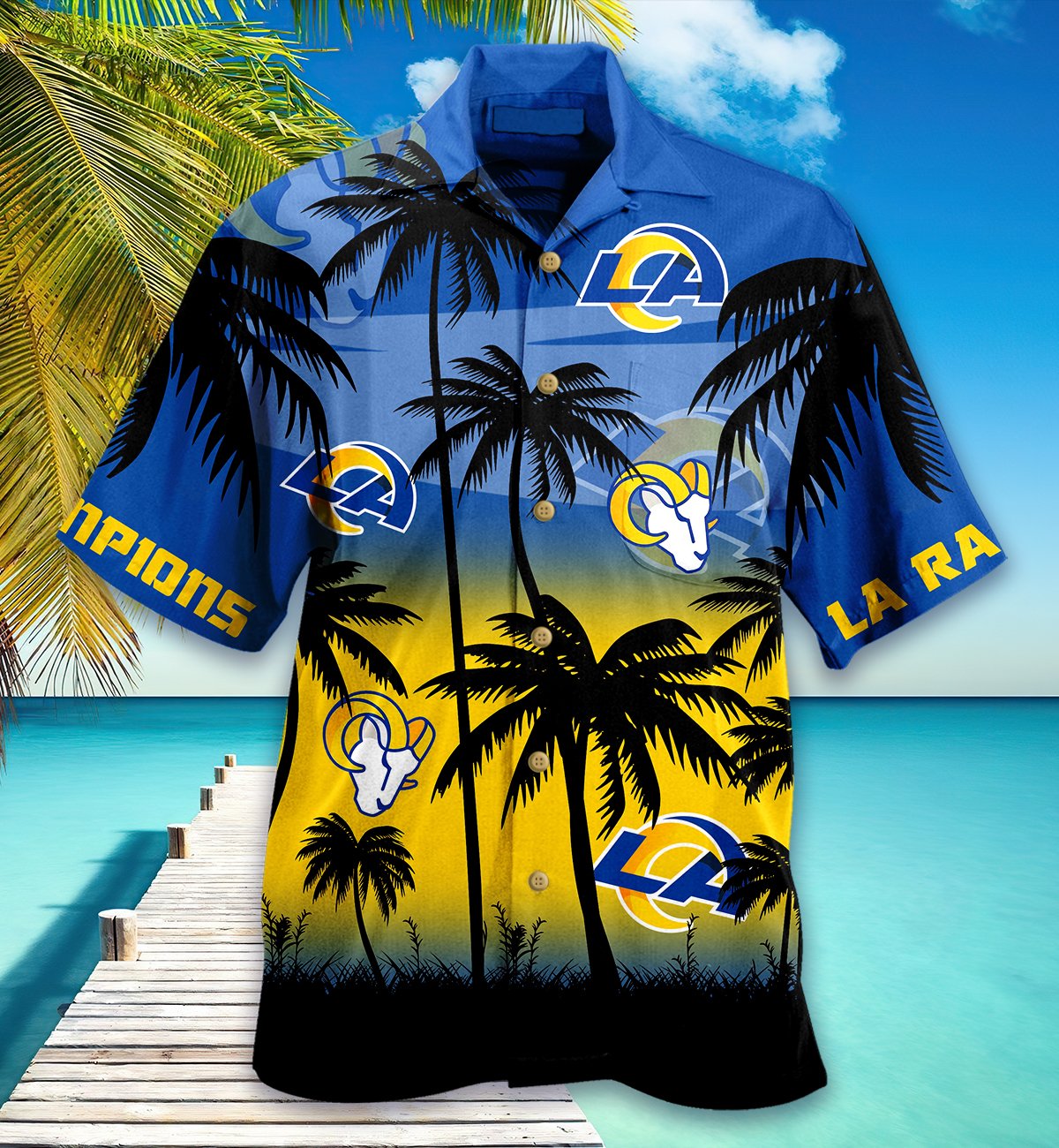 Los Angeles Rams Super Bowl Champions La Rams Tropical Flower Hawaiian Shirt  For Fans